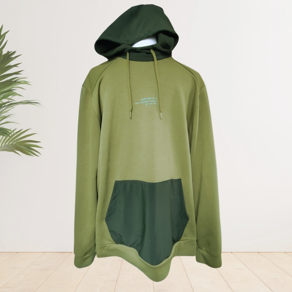 Nike Dri-Fit Pull Over Hoodie Sweatshirt Green DV7994-378 Mens Size Large - Picture 1 of 7